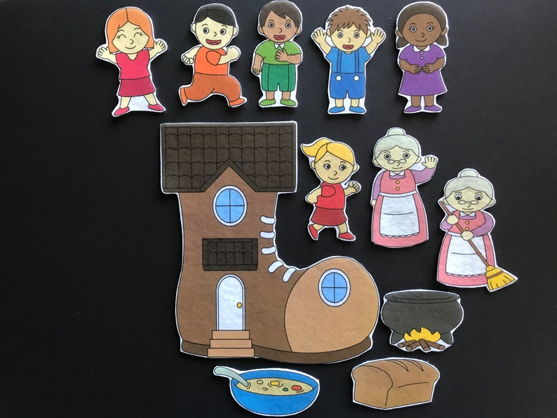 4 Nursery Rhymes Felt Board Stories // Flannel Board Pieces Etsy