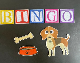 Bingo Felt Set //Flannel Board Pieces Pieces // Choose Your Dog // Preschool // Farmer