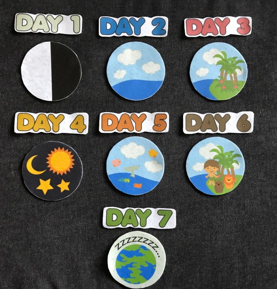 Die 7 Tage der Schöpfung Filz Board Set / / Flanell Board Etsy