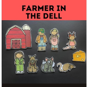 Farmer in the Dell Felt Set// Flannel Board // Imagination // Children ...