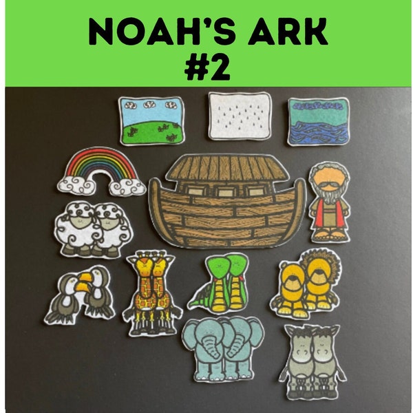 Noah's Ark Felt Board Pieces // Flannel Board Pieces  // Preschool // Teacher Story // Sunday School // Kids // Bible School