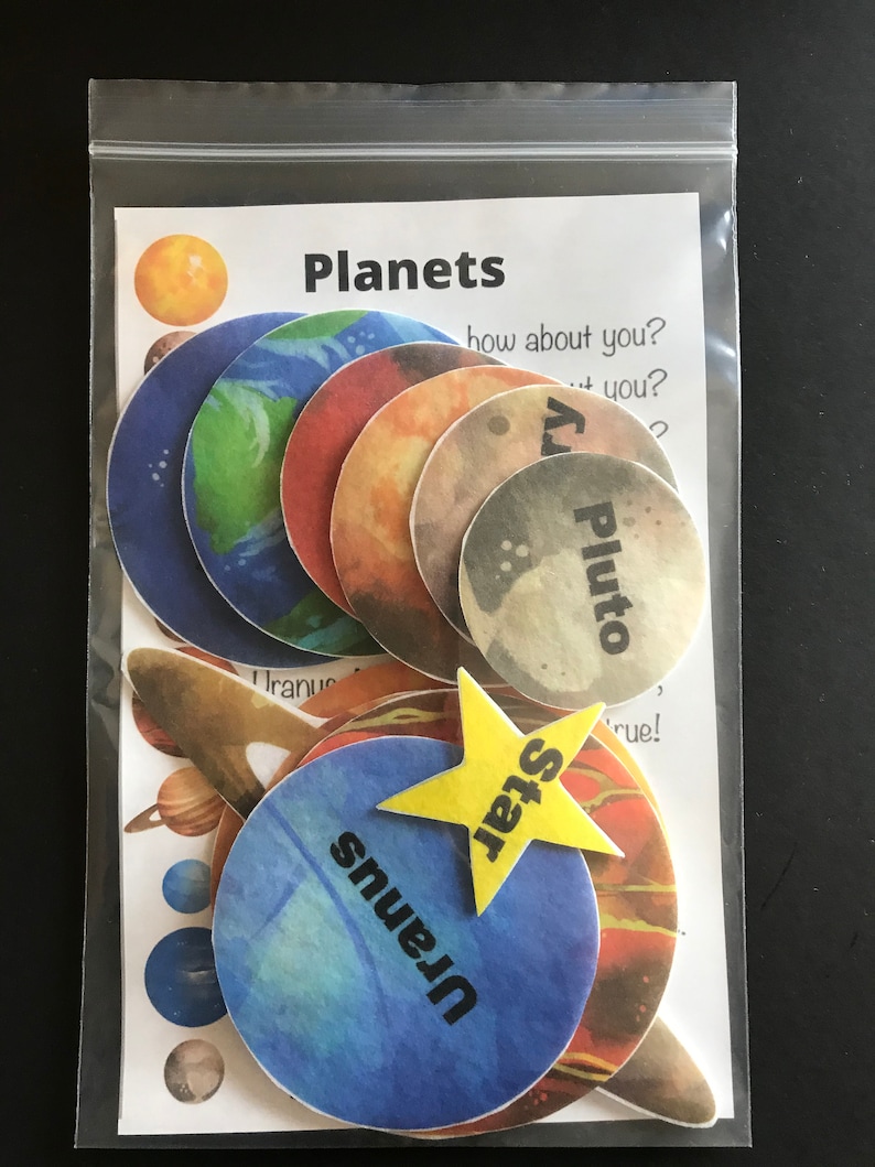 Solar System Planets Felt // Children // Space // Flannel Board Pieces // Preschool // Planets // Stars image 3