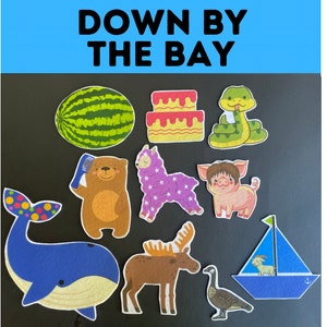 Down by the Bay Felt Board Pieces //flannel Board Pieces Pieces ...