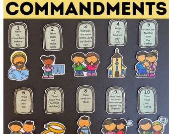The Ten Commandments Bible Felt Pieces  // Flannel Board Pieces  // Preschool  // Sunday School //