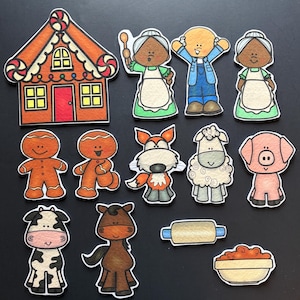 Gingerbread Man Felt // Flannel Board Pieces // Preschool // Teaching // Cognitive Skills // Animals // Language