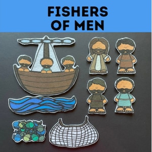 Fishers of Men Bible Felt Pieces  // Flannel Board Pieces  // Preschool  // Sunday School //