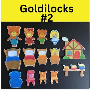 Goldilocks And The Three Bears Felt Board Story Pieces #2 // Flannel Board Pieces // Imagination // Children // Classic Story //