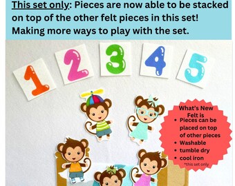 5 Little Monkeys Felt Board Story #3 // Monkeys // Bed // Nursery Rhyme // Homeschool // Felt Board Pieces