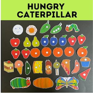 Hungry Caterpillar Felt Board Story // Children //  Literature //  Flannel Board Pieces // Preschool //Creative