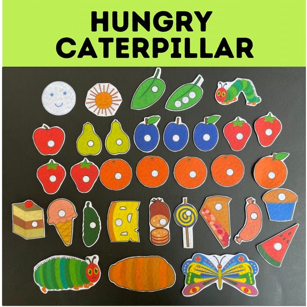 Hungry Caterpillar Felt Board Story // Children //  Literature //  Flannel Board Pieces // Preschool //Creative