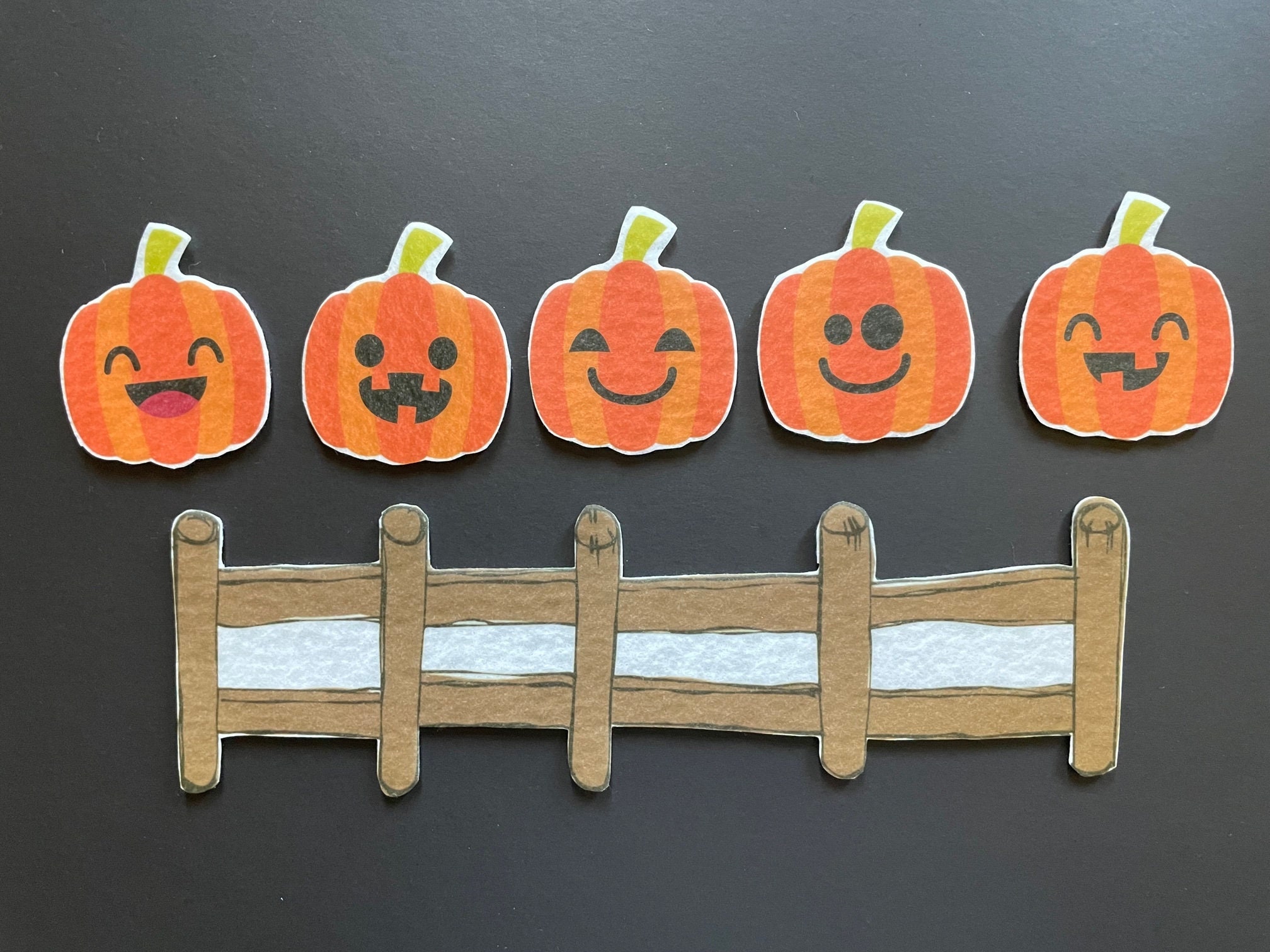 5 Little Pumpkins Felt Board Story // Flannel Board Pieces // Pretend ...