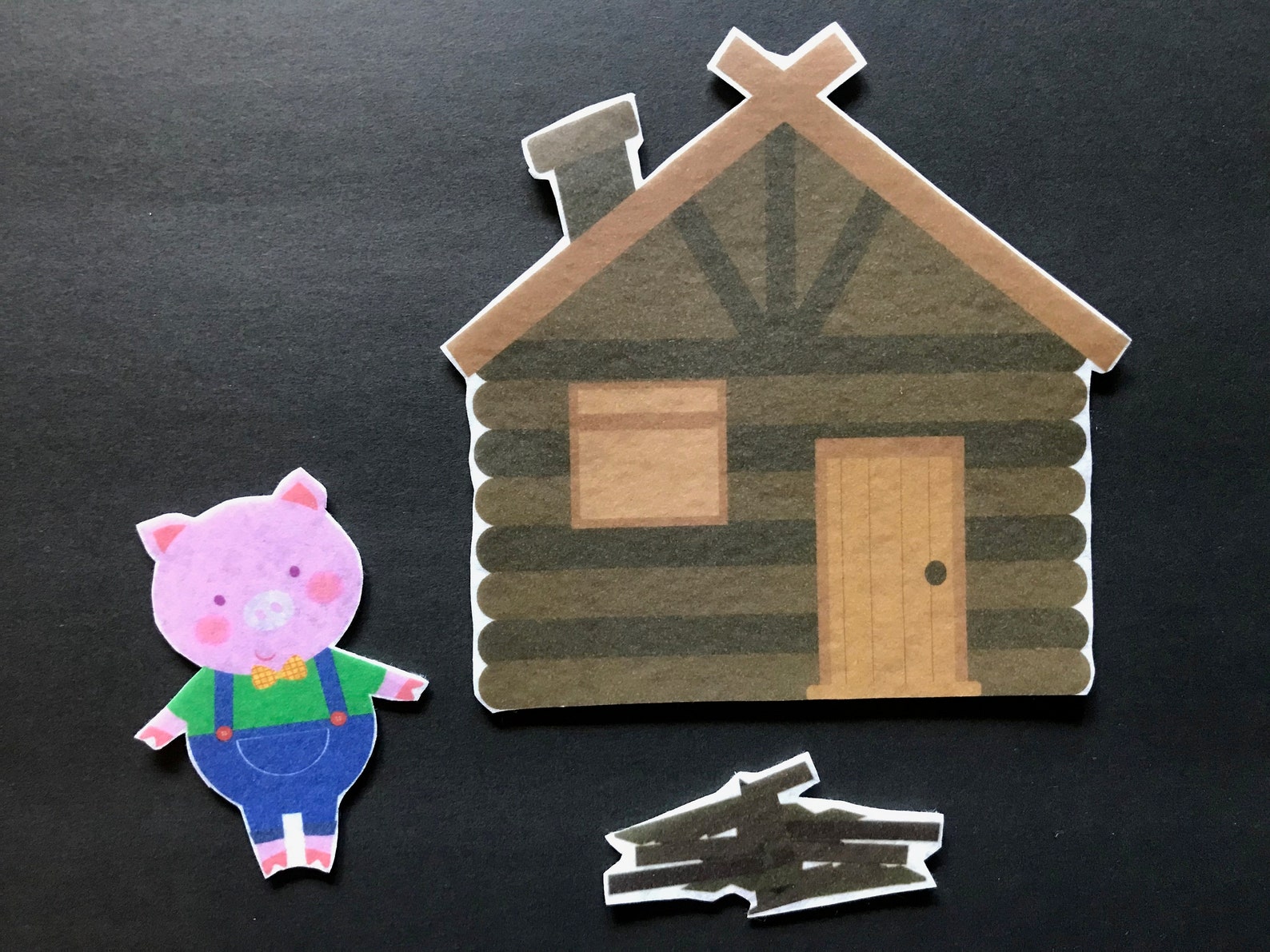 Three Little Pigs Felt Board Story 2 // Flannel Board Pieces | Etsy