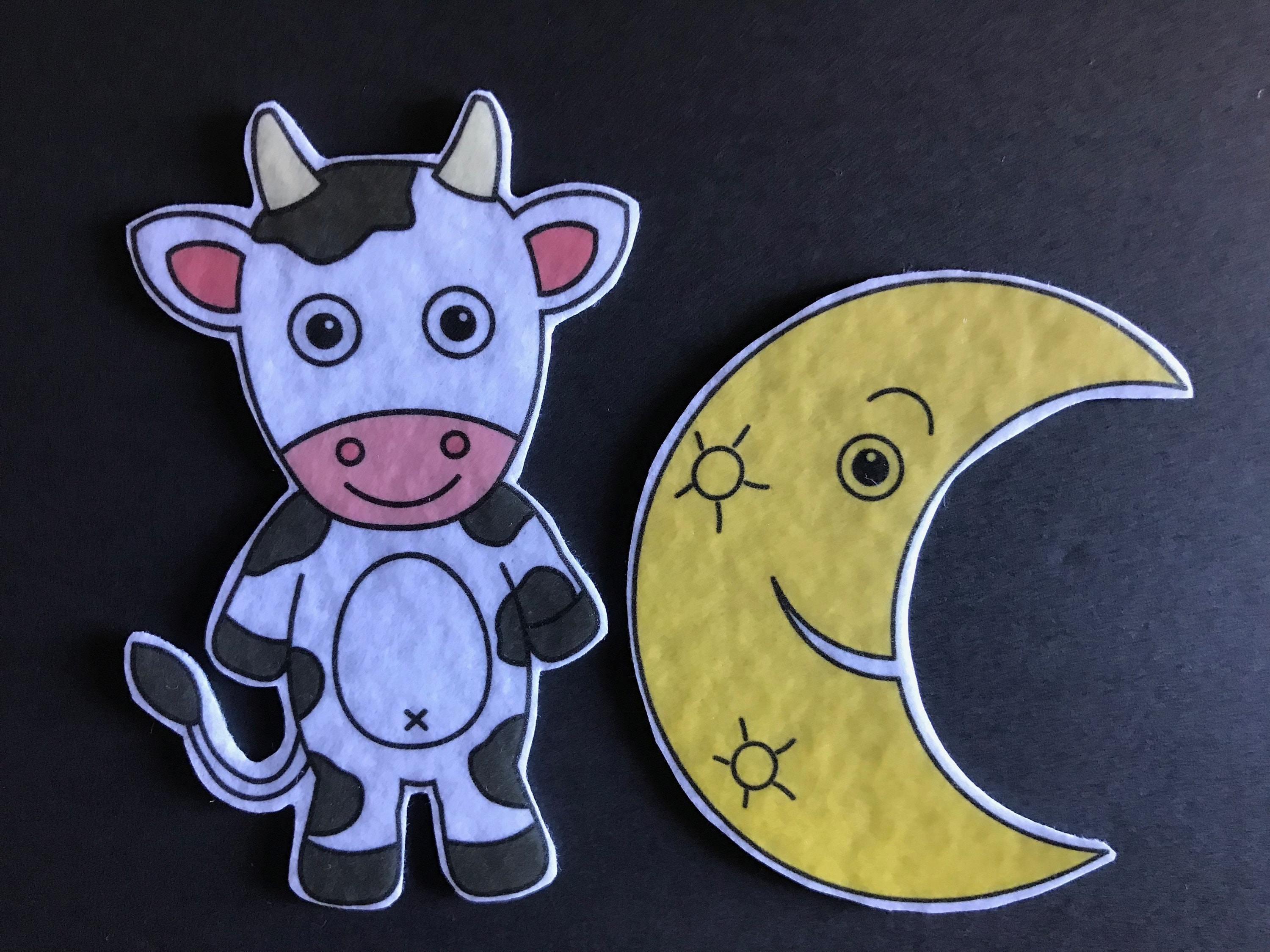 Hey Diddle Diddle Felt 2 // Flannel Board Pieces // Nostalgic Etsy