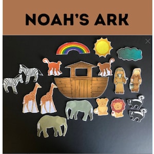 Noah&#39;s Ark Bible Story Felt // Flannel Board Pieces  // Preschool // Teacher Story // Sunday School // Kids //
