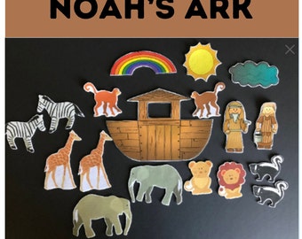 Noah&#39;s Ark Bible Story Felt // Flannel Board Pieces  // Preschool // Teacher Story // Sunday School // Kids //