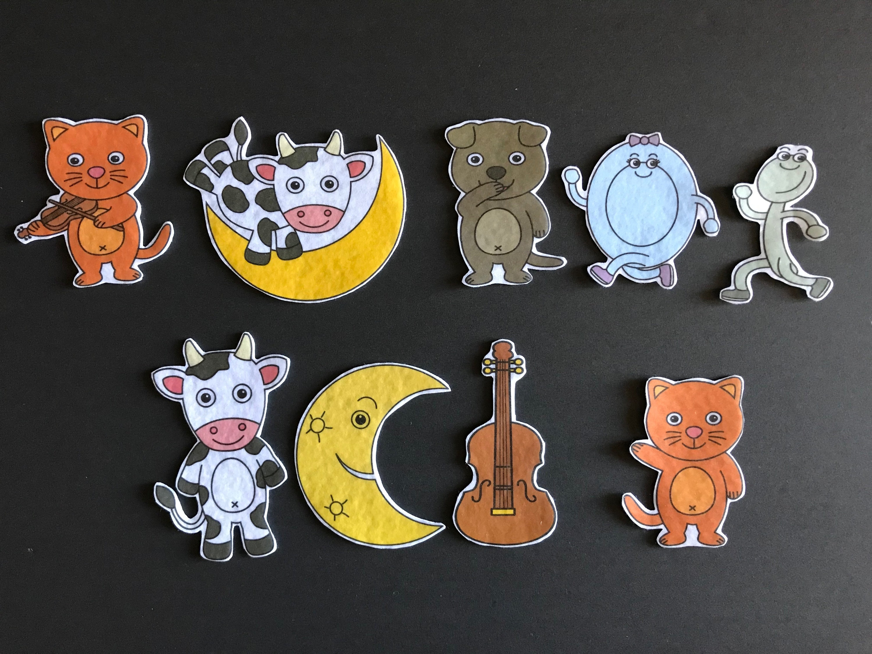 Hey Diddle Diddle Felt 2 // Flannel Board Pieces // Etsy