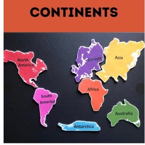 Continents  Felt // Flannel Board Pieces// History // Geography // Map // Globe // World