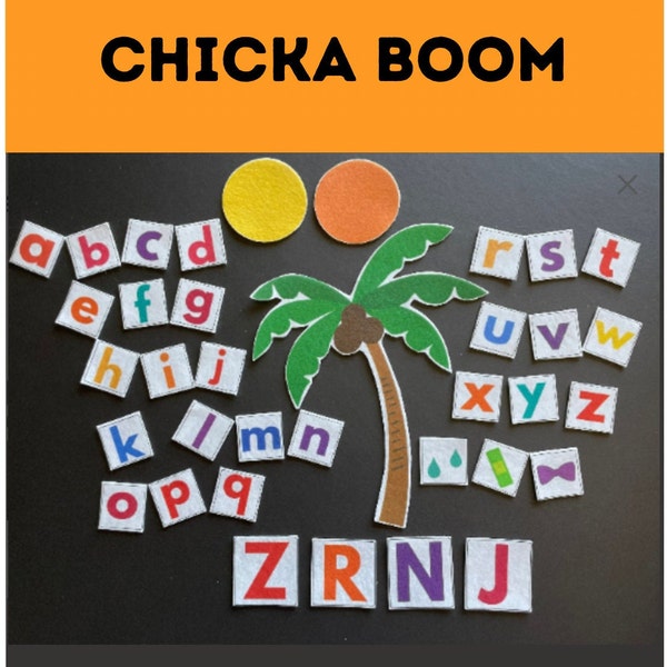 Chicka Chicka Boom Boom  Felt  // Flannel Board Pieces // Alphabet // Children // Preschool // Kindergarten