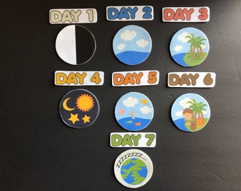 The 7 Days of Creation Felt // Flannel Board Pieces   // Preschool  // Sunday School //