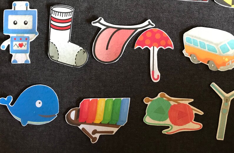 Alphabet and Matching Pieces Felt Set // Flannel Board Pieces Etsy