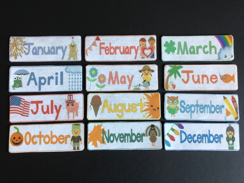 Calendar Felt // Felt Board Pieces // Flannel Board Pieces Etsy