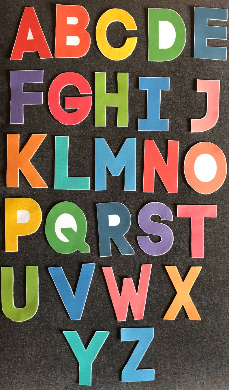 Alphabet and Matching Pieces Felt Set // Flannel Board Pieces Etsy