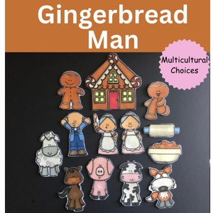 Gingerbread Man Felt // Flannel Board Pieces // Preschool // Teaching // Cognitive Skills // Animals // Language image 1