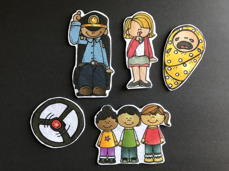 Wheels On The Bus Felt Board Stories // Flannel Board // Etsy