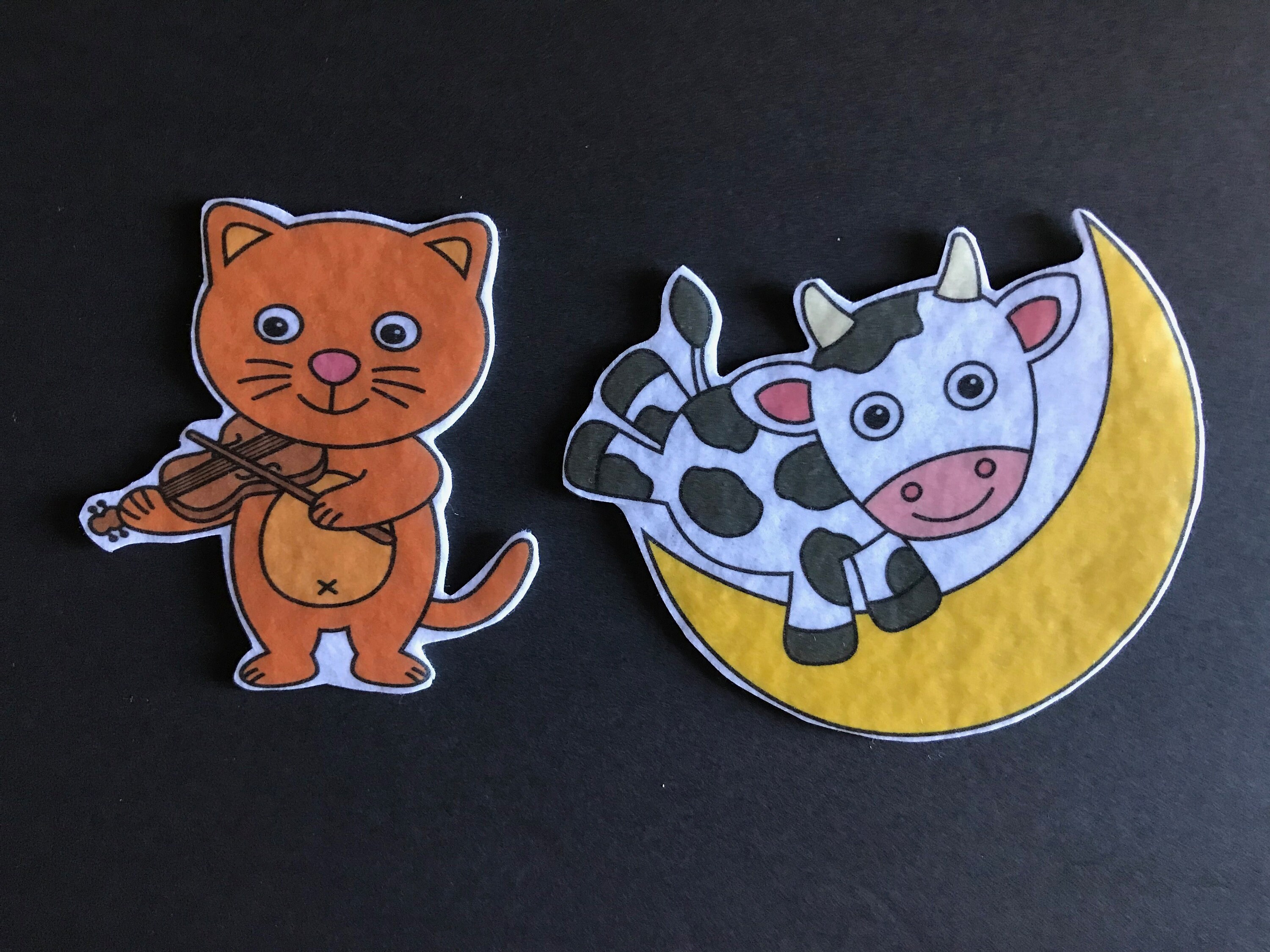 Hey Diddle Diddle Felt 2 // Flannel Board Pieces // Nostalgic Etsy