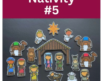 Nativity Felt Board Pieces #5 //  Felt Manger // Felt Board Story // Flannel Board Pieces  // Bible Story // Felt Board Stories