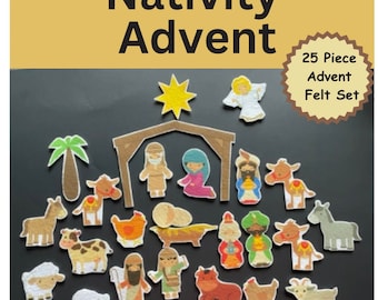 Nativity Felt Board Pieces //  Advent Felt Manger // Felt Board Story // Bible Story // Felt Board Stories // Advent Calendar