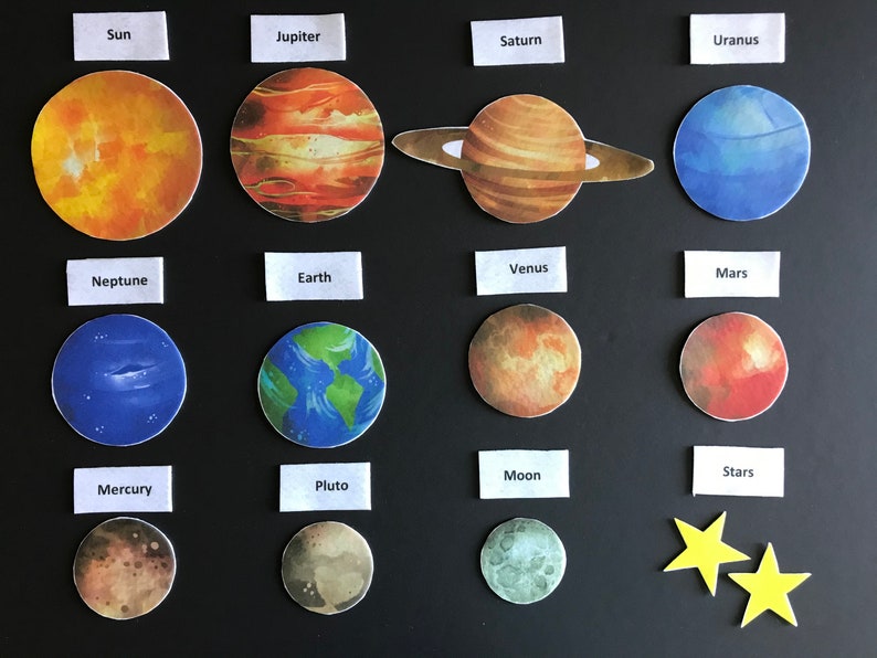 Solar System Felt // Children // Space // Flannel Etsy