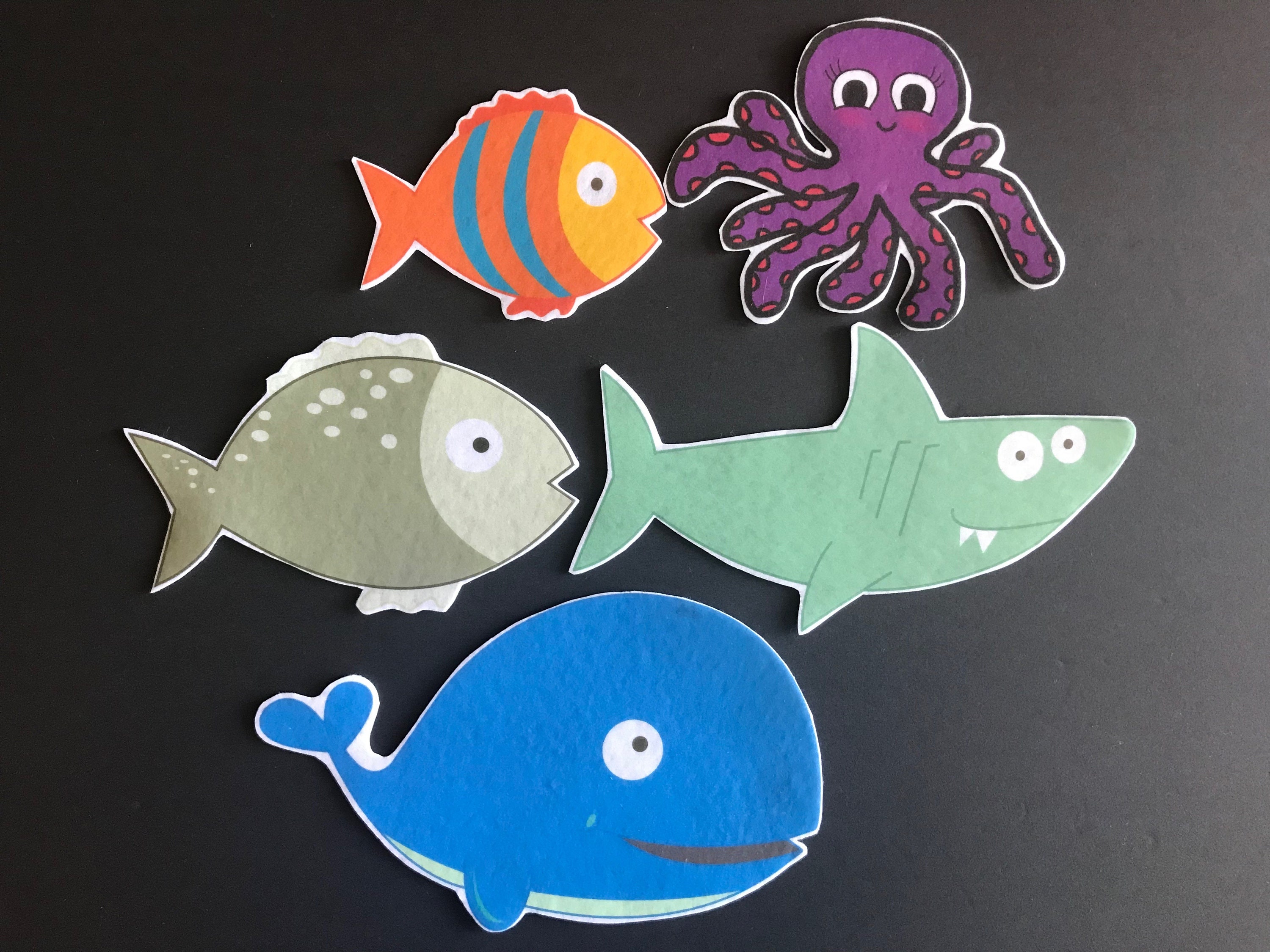 Slippery Fish Felt flannel Board Pieces Pieces Preschool Etsy