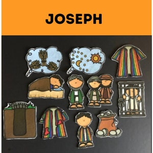 Joseph Bible Story Felt Pieces // Flannel Board Pieces  // Preschool // Teacher Story // Sunday School // Kids //