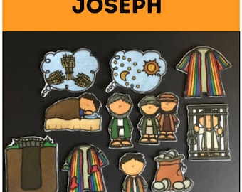 Joseph Bible Story Felt Pieces // Flannel Board Pieces  // Preschool // Teacher Story // Sunday School // Kids //