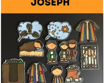 Joseph Bible Story Felt Pieces // Flannel Board Pieces  // Preschool // Teacher Story // Sunday School // Kids //