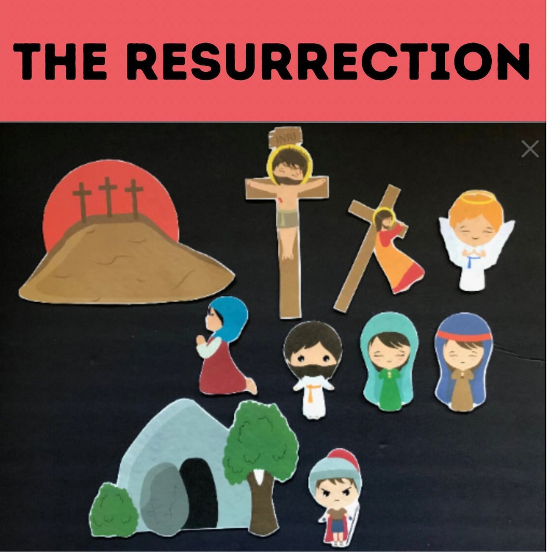The Resurrection bible Story Felt // Flannel Board Pieces // He is