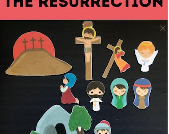 The Resurrection -Bible Story Felt // Flannel Board Pieces  // He Is Risen // Preschool  // Sunday School // Easter Story/