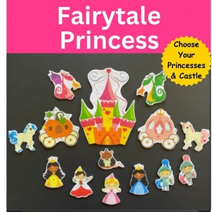 Fairytale Princess Felt  // Flannel Board Pieces // Princesses //  Pretend Play //  Felt Stories