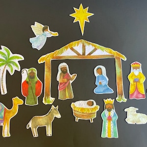 Nativity Felt Set #2 //  Felt Manger // Felt Board Story // Flannel Board Pieces  // Bible Story // Felt Board Stories