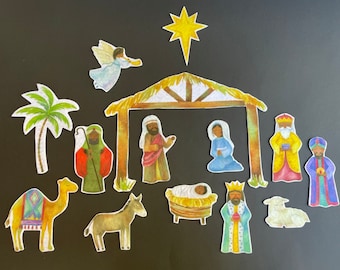 Nativity Felt Set #2 //  Felt Manger // Felt Board Story // Flannel Board Pieces  // Bible Story // Felt Board Stories