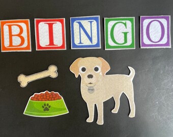 Bingo Felt Set //Flannel Board Pieces Pieces // Choose Your Dog // Preschool // Farmer