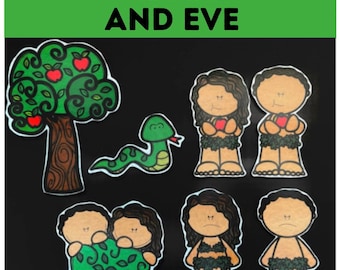 Adam and Eve Bible Felt Pieces  // Flannel Board Pieces  // Preschool  // Sunday School //