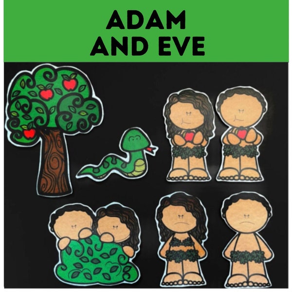 Adam and Eve Bible Felt Pieces  // Flannel Board Pieces  // Preschool  // Sunday School //
