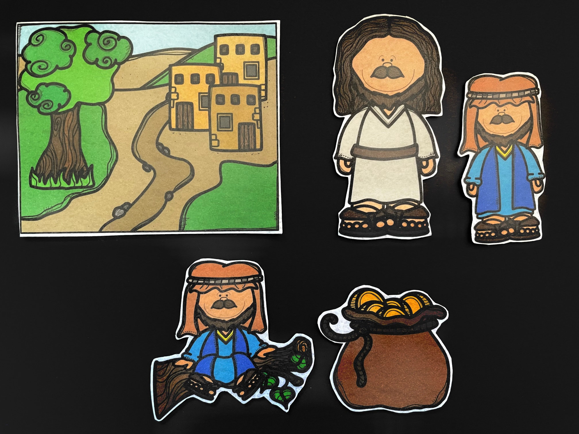 Zacchaeus Bible Felt Pieces // Flannel Board Pieces // Etsy Hong Kong