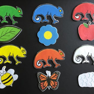 Carl Chameleons Walk Felt Story// Flannel Board Pieces // Chameleon // Colors // Imagination // Children // Preschool // Creative Play //
