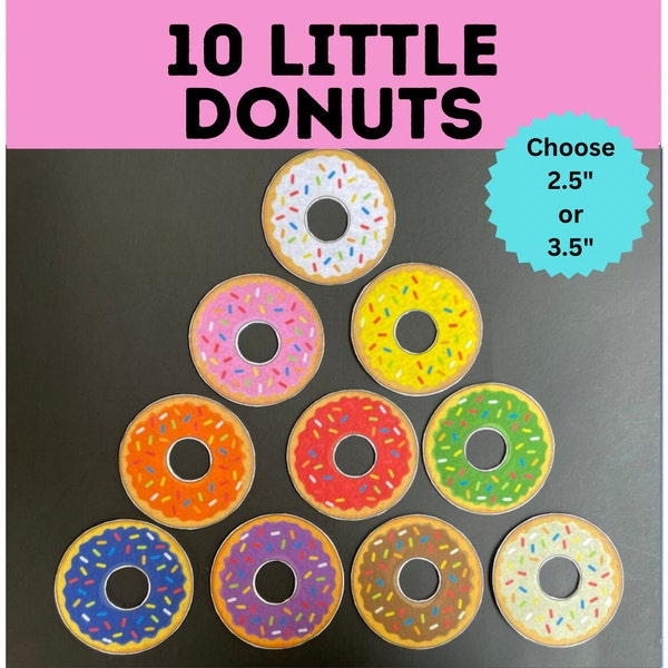 Ten Little Donuts Felt Board Story // Flannel Board Pieces // Pretend Play // Quiet Time // Matching // Colors