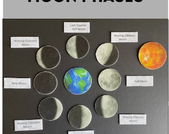 Moon Phases  Felt  // Children //  Space  //  Flannel Board Pieces // Preschool //