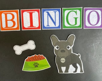 Bingo Felt Set //Flannel Board Pieces Pieces // Choose Your Dog // Preschool // Farmer