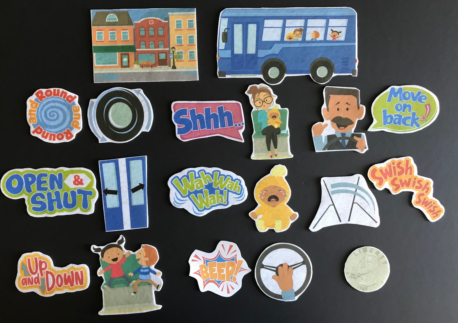 Wheels on the Bus 2 Felt Board Stories // Flannel Board Etsy